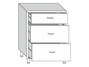 2.60.03 Шкаф-стол на 600мм с 3-мя ящиками в Троицке - troick.mebel74.com | фото