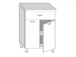 2.60.21 Шкаф-стол на 600мм с 1-м ящиком и 2-мя дверцами в Троицке - troick.mebel74.com | фото