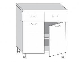 2.80.22 Шкаф-стол на 800мм с 2-я ящиками и 2-мя дверцами в Троицке - troick.mebel74.com | фото