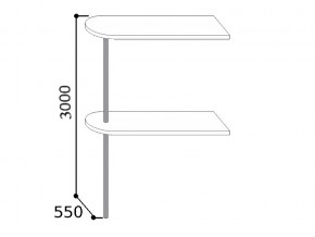 6.1100  Стойка барная 1100 на трубе (h3000мм), ЛДСП/ПФ 26мм в Троицке - troick.mebel74.com | фото