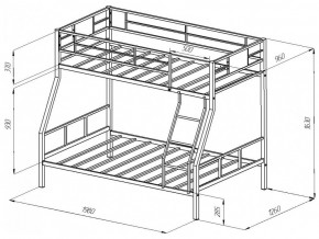 Двухъярусная кровать Гранада 1 Черная в Троицке - troick.mebel74.com | фото 2