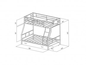 Двухъярусная кровать Гранада 1 Я Черная в Троицке - troick.mebel74.com | фото 2