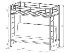 Двухъярусная кровать с диваном Мадлен белая-пифагор в Троицке - troick.mebel74.com | фото 2