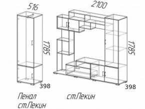 Гостиная Пекин с пеналом Венге-Лоредо в Троицке - troick.mebel74.com | фото 3