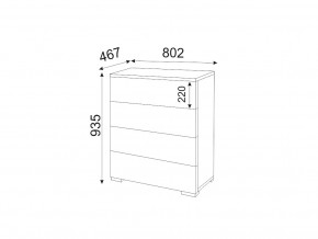 Комод 4 ящика Осло М05 ручка брусок Белый в Троицке - troick.mebel74.com | фото 2