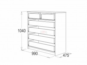 Комод 6 фант венге-млечный дуб в Троицке - troick.mebel74.com | фото 3