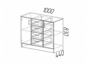 Комод К1000-2Д ЛДСП Дуб Вотан-Белый гладкий в Троицке - troick.mebel74.com | фото 2