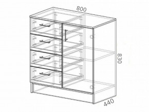 Комод К800-1Д ЛДСП белый в Троицке - troick.mebel74.com | фото 2