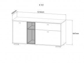 Комод Ланс К101 графит/дуб бунратти в Троицке - troick.mebel74.com | фото 3