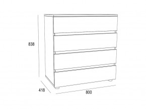 Комод Лотос с 4-мя ящиками Дуб Крафт в Троицке - troick.mebel74.com | фото 2