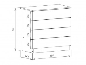 Комод Mamamia 4 ящика Т 09-8-4 Дуб сонома-Белый в Троицке - troick.mebel74.com | фото 2