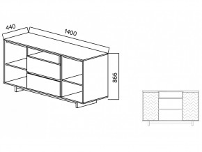 Комодино Moderno-1400 Ф1 в Троицке - troick.mebel74.com | фото 2