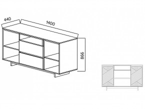 Комодино Moderno-1400 Ф3 в Троицке - troick.mebel74.com | фото 4