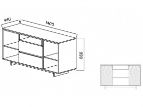 Комодино Moderno-1400 Ф4 в Троицке - troick.mebel74.com | фото 4