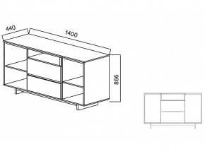 Комодино Moderno-1400 Ф6 в Троицке - troick.mebel74.com | фото 4