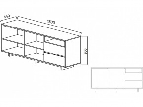 Комодино Moderno-1800 В-1 Ф6 в Троицке - troick.mebel74.com | фото 4