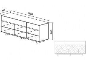 Комодино Moderno-1800 В-2 Ф2 в Троицке - troick.mebel74.com | фото 4