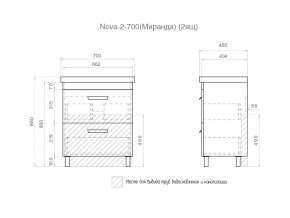 Комплект мебели в ванную Nova 700 2 ящика в Троицке - troick.mebel74.com | фото 5