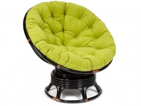 Кресло-качалка Papasan w 23/01 B с подушкой Antique brown, флок Олива в Троицке - troick.mebel74.com | фото