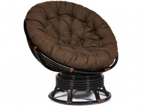 Кресло-качалка Papasan w 23/01 B с подушкой Antique brown, ткань Коричневый в Троицке - troick.mebel74.com | фото