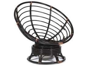 Кресло-качалка Papasan w 23/01 B с подушкой Antique brown, ткань Оранжевый в Троицке - troick.mebel74.com | фото 2