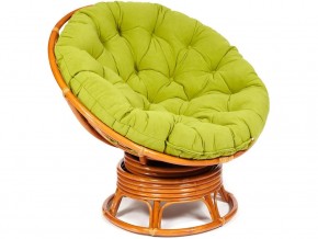 Кресло-качалка Papasan w 23/01 B с подушкой Cognac, флок Олива в Троицке - troick.mebel74.com | фото