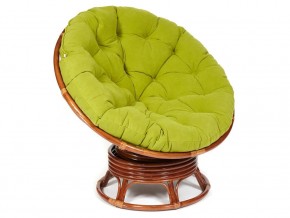 Кресло-качалка Papasan w 23/01 B с подушкой Pecan, флок Олива в Троицке - troick.mebel74.com | фото 1