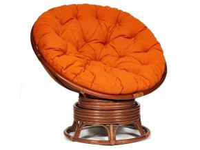 Кресло-качалка Papasan w 23/01 B с подушкой Pecan, ткань Оранжевый в Троицке - troick.mebel74.com | фото 1