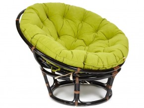 Кресло Papasan 23/01 W с подушкой Antique brown, флок Олива в Троицке - troick.mebel74.com | фото