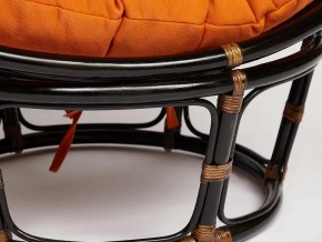 Кресло Papasan 23/01 W с подушкой Antique brown, ткань Оранжевый в Троицке - troick.mebel74.com | фото 3