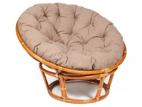 Кресло Papasan 23/01 W с подушкой Cognac, экошерсть Коричневый в Троицке - troick.mebel74.com | фото 1