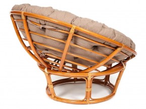 Кресло Papasan 23/01 W с подушкой Cognac, экошерсть Коричневый в Троицке - troick.mebel74.com | фото 2