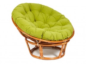 Кресло Papasan 23/01 W с подушкой Cognac, флок Олива в Троицке - troick.mebel74.com | фото 1