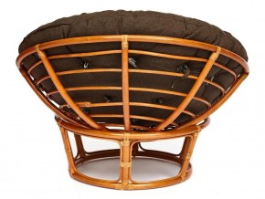 Кресло Papasan 23/01 W с подушкой Cognac, ткань Коричневый в Троицке - troick.mebel74.com | фото 2