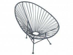 Кресло Ракушка с ротангом серый в Троицке - troick.mebel74.com | фото