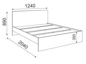 Кровать 1200 Осло модуль М12 с настилом Лайт Дуб Крафт Золото в Троицке - troick.mebel74.com | фото 2