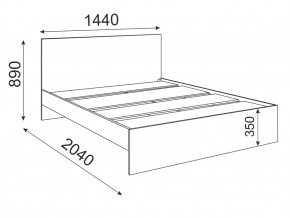 Кровать 1400 Осло модуль М13 с настилом Лайт Дуб крафт Золото в Троицке - troick.mebel74.com | фото 2