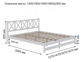 Кровать 2-х спальная Аист-8 Классика белый 1200х2000 мм в Троицке - troick.mebel74.com | фото 2