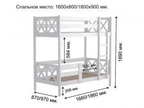 Кровать 2-х ярусная Аист-2 Классика белый 1600х800 мм в Троицке - troick.mebel74.com | фото 2