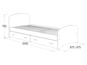 Кровать-6 одинарная с 2-мя ящиками 800*2000 млечный дуб в Троицке - troick.mebel74.com | фото 2