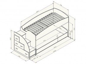 Кровать чердак Дюймовочка 4/2 Оранжевый в Троицке - troick.mebel74.com | фото 3