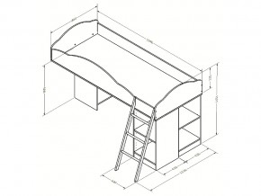 Кровать чердак Дюймовочка 5.1 Розовый в Троицке - troick.mebel74.com | фото 2