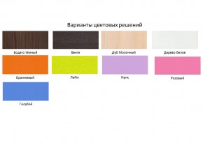 Кровать чердак Кадет 1 с лестницей Дуб молочный-Ирис в Троицке - troick.mebel74.com | фото 2