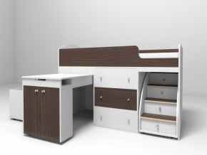 Кровать чердак Малыш 70х160 Белое дерево-Бодего в Троицке - troick.mebel74.com | фото