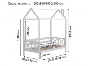 Кровать Домик Аист-1 Классика белый 1800х900 в Троицке - troick.mebel74.com | фото 2