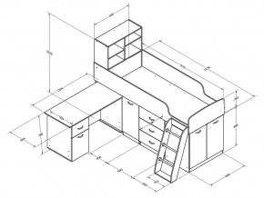 Кровать Дюймовочка 1 Голубой в Троицке - troick.mebel74.com | фото 2