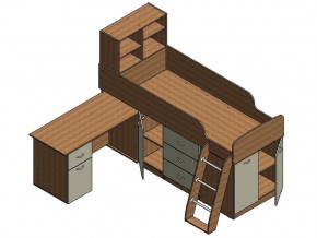 Кровать Дюймовочка 1 Голубой в Троицке - troick.mebel74.com | фото 3