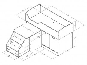 Кровать Дюймовочка 2 Голубая в Троицке - troick.mebel74.com | фото 2