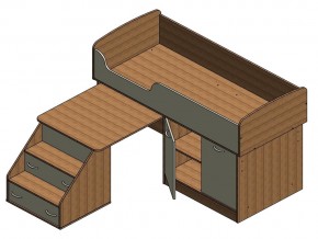 Кровать Дюймовочка 2 Голубая в Троицке - troick.mebel74.com | фото 3