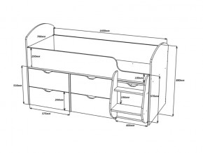 Кровать Малыш-7 Дуб-Бодега в Троицке - troick.mebel74.com | фото 2